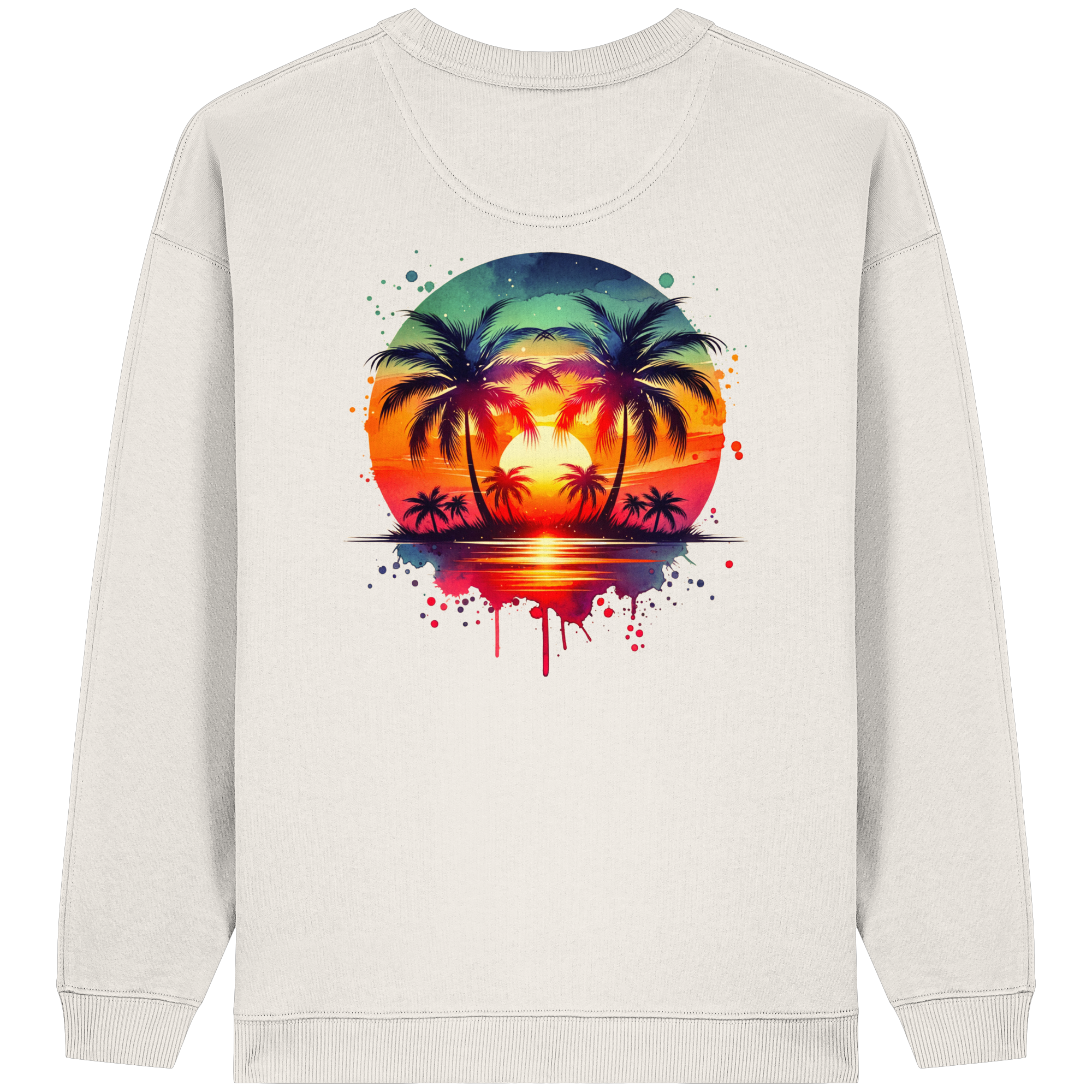 Tropical Sunset - Womens Organic Oversized Sweatshirt