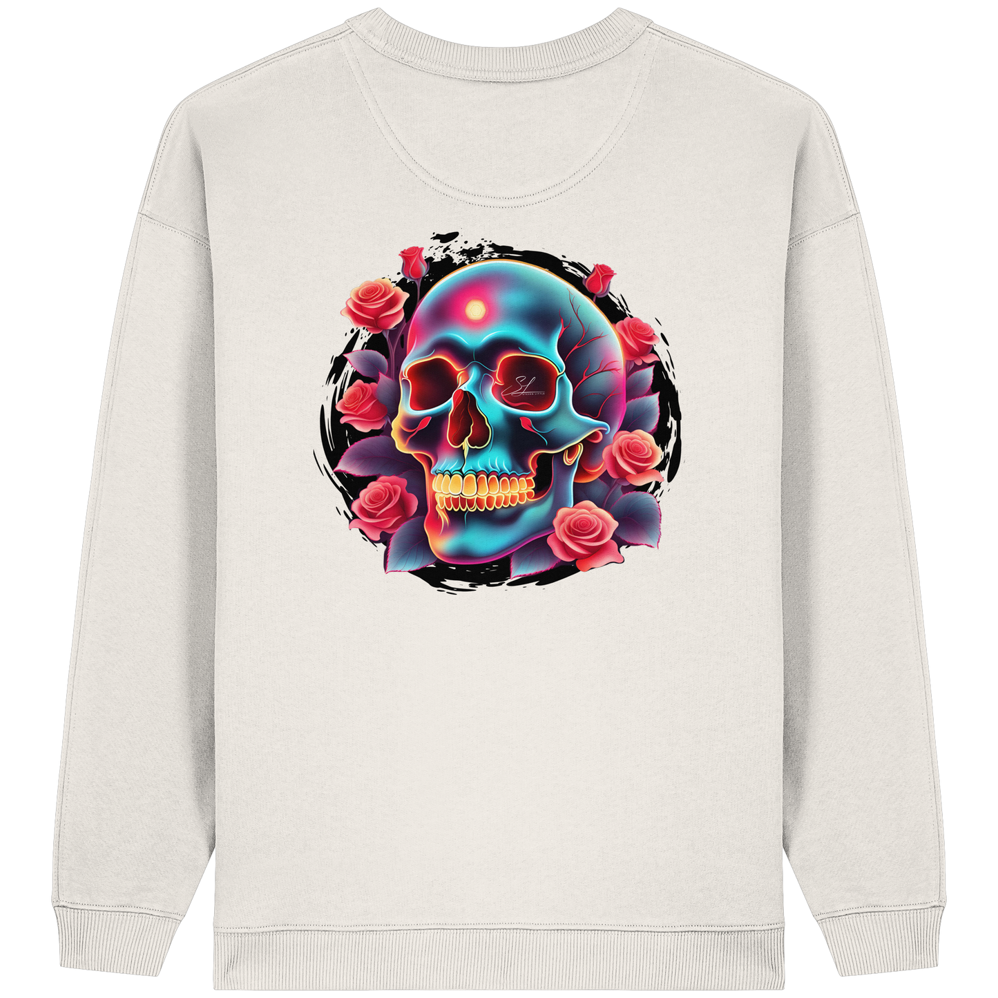 Glow Skull - Womens Organic Oversized Sweatshirt