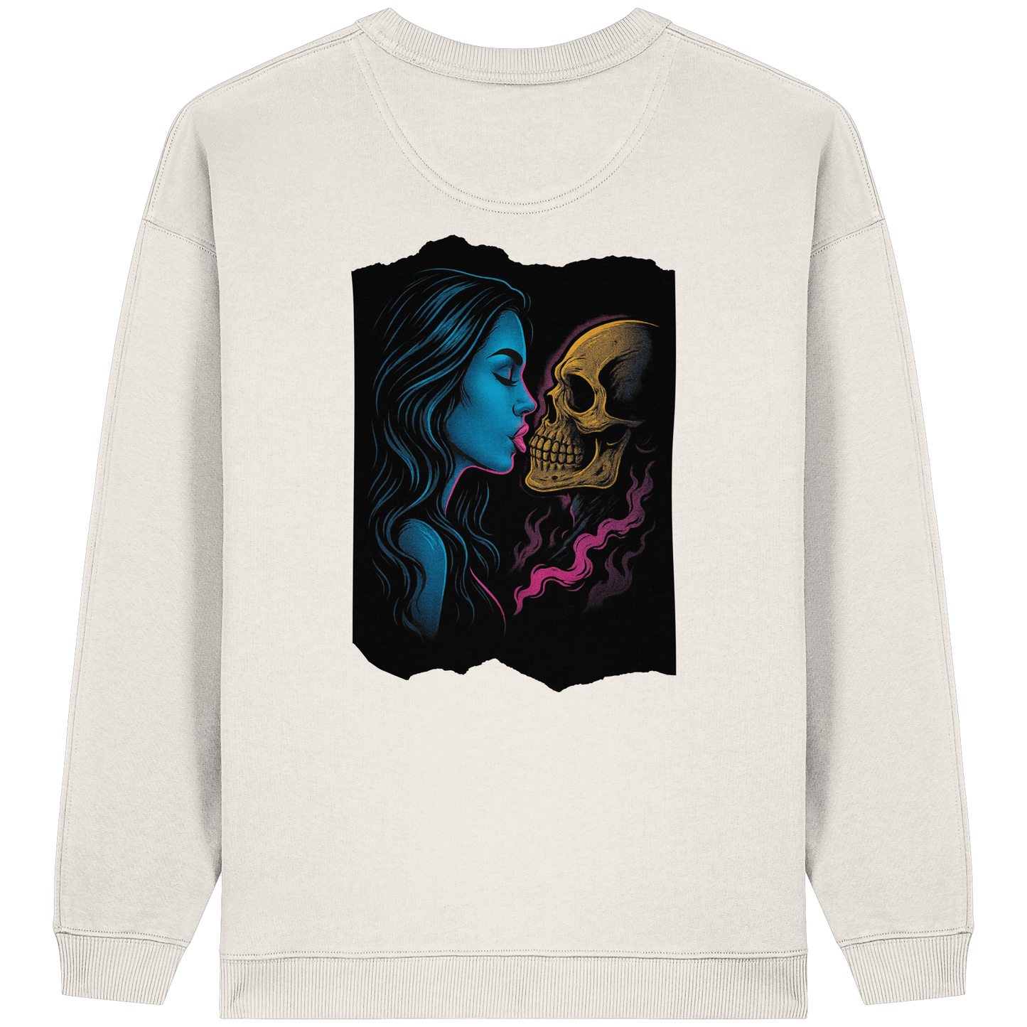 Kissing Skull - Womens Organic Oversized Sweatshirt