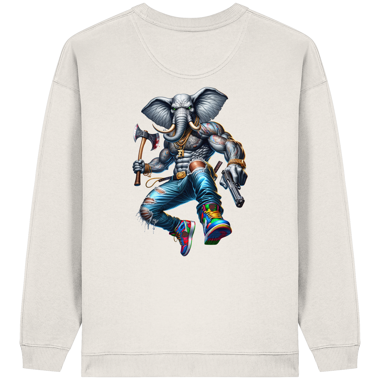 Street King Elefant - Womens Organic Oversized Sweatshirt