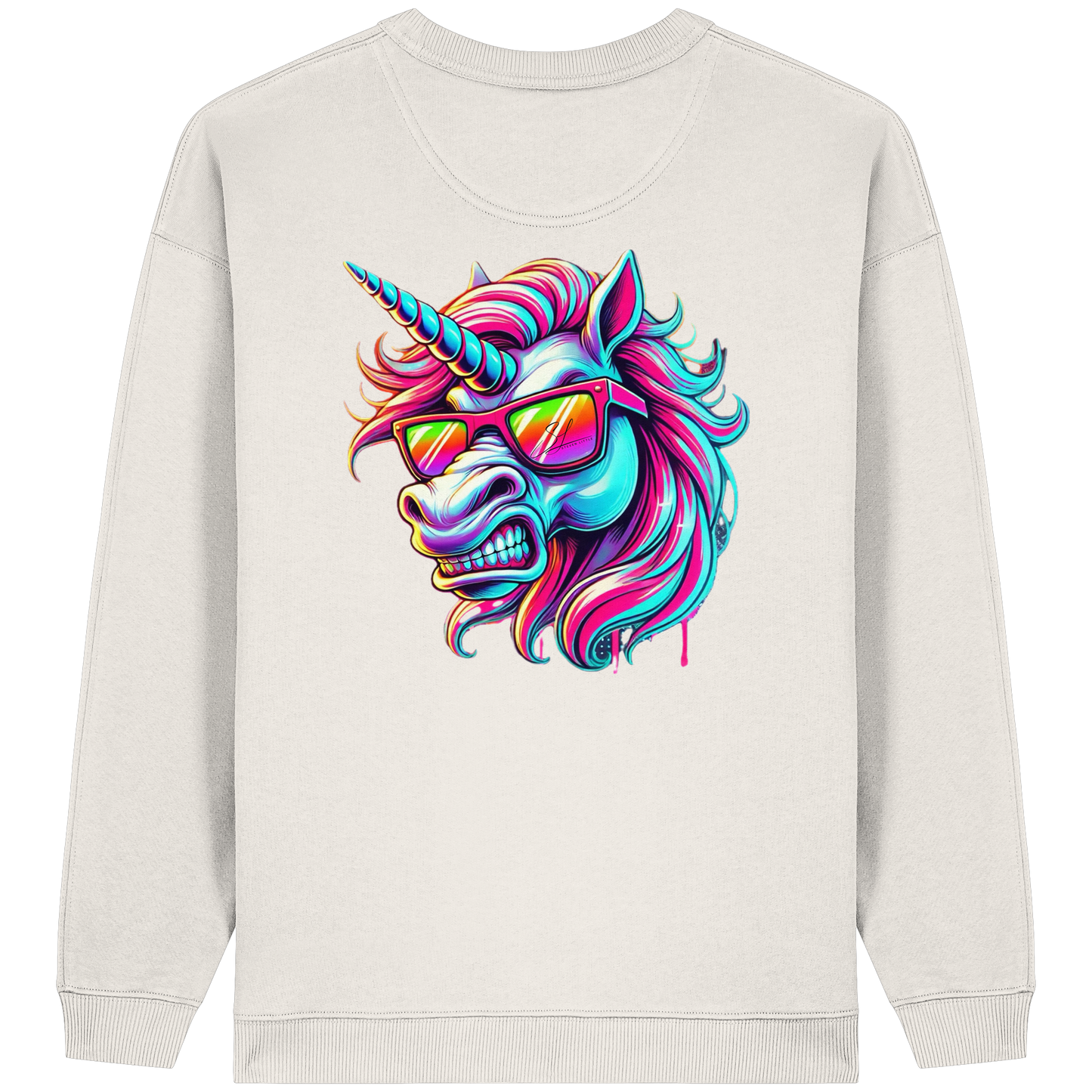 Funky Unicorn - Womens Organic Oversized Sweatshirt