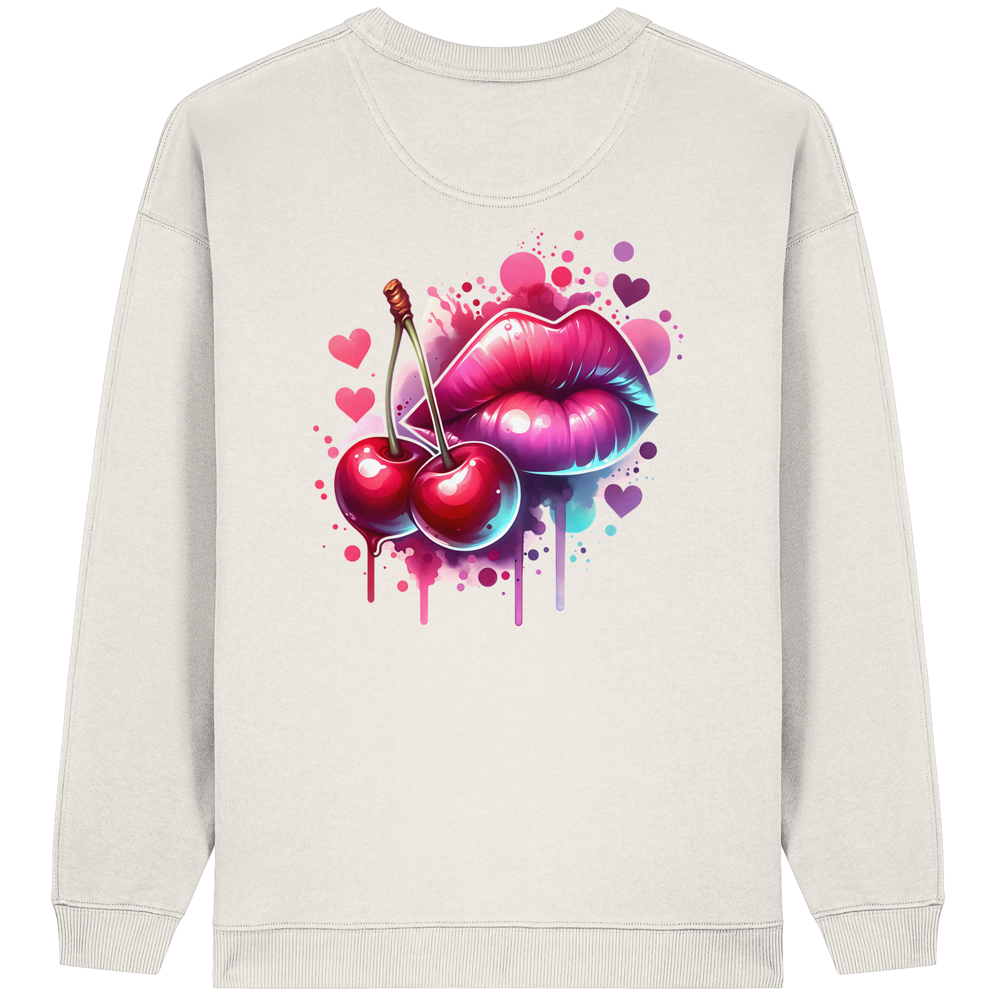 Cherry Kiss - Womens Organic Oversized Sweatshirt