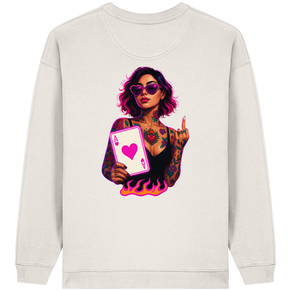 Queen of Hearts - Womens Organic Oversized Sweatshirt
