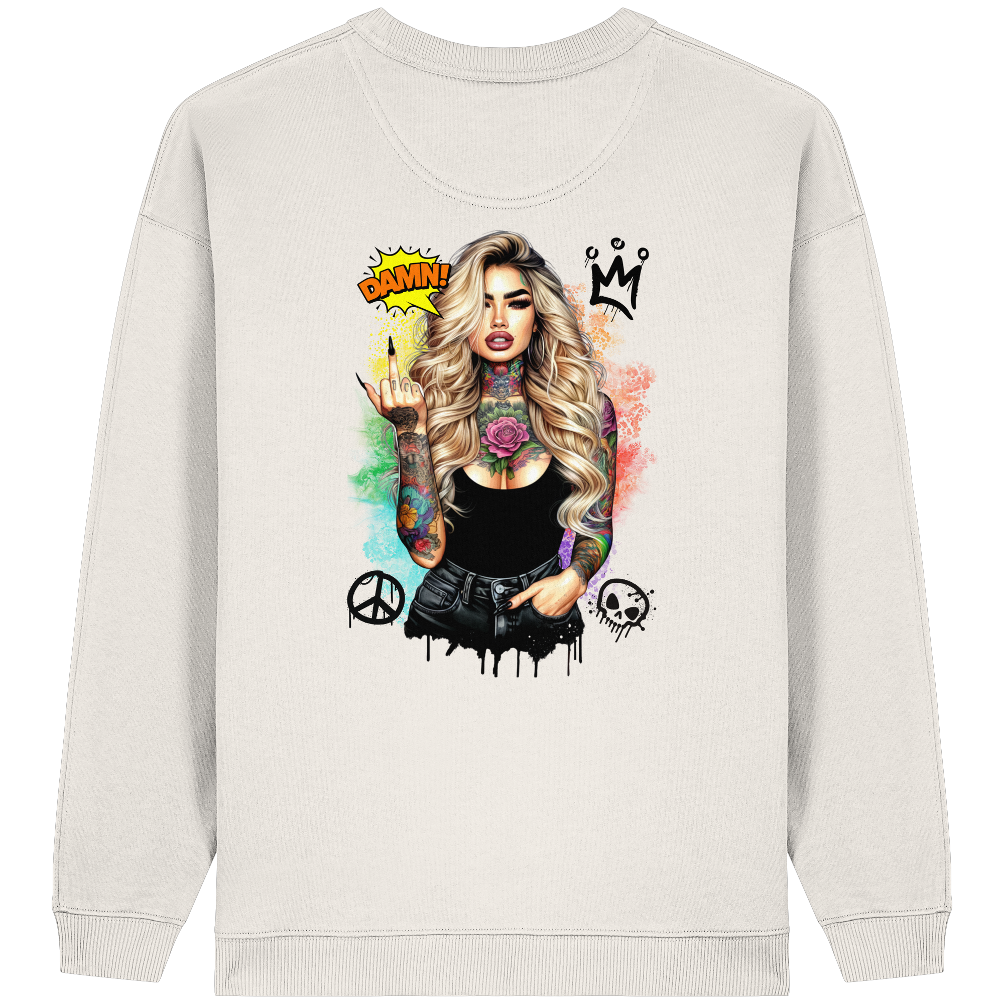 Ink Queen - Womens Organic Oversized Sweatshirt