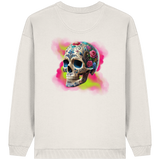 Sweat-shirt oversize bio pour femme Motif tête de mort florale