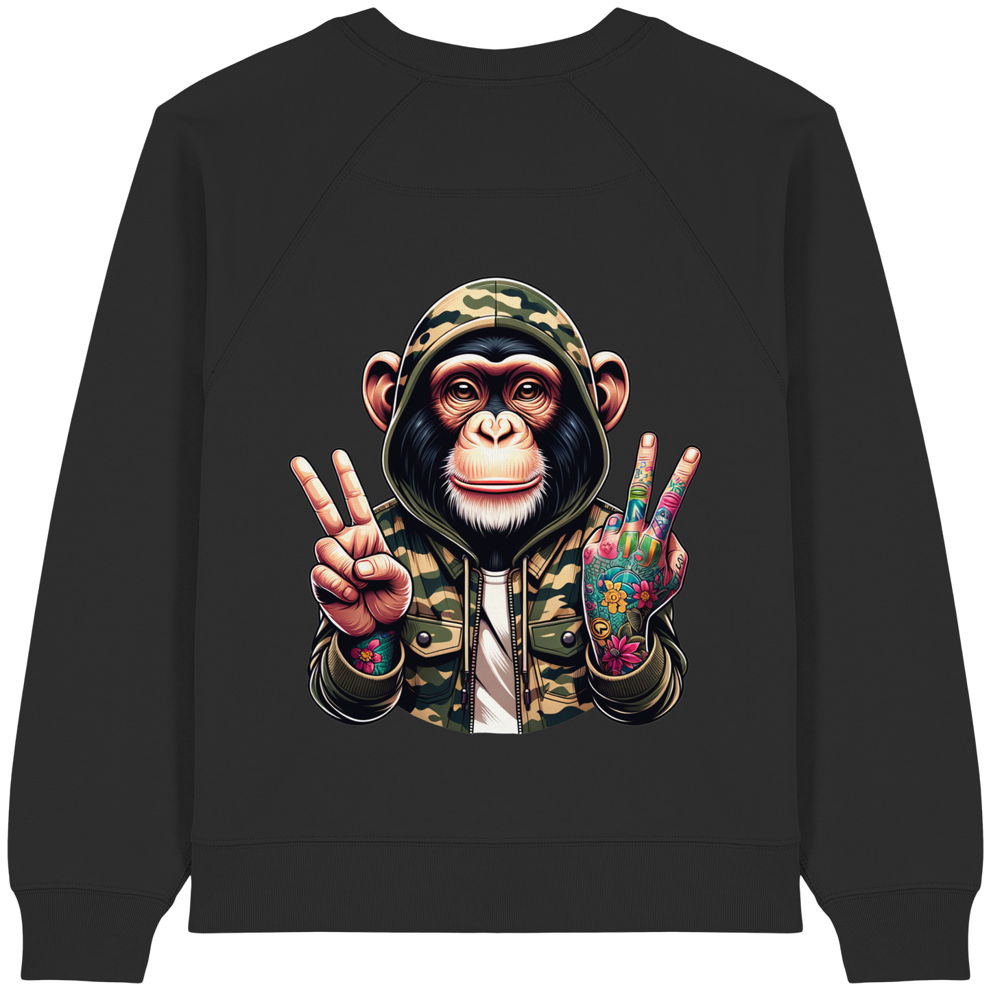 Jungle Ink Monkey - Womens Organic Sweatshirt