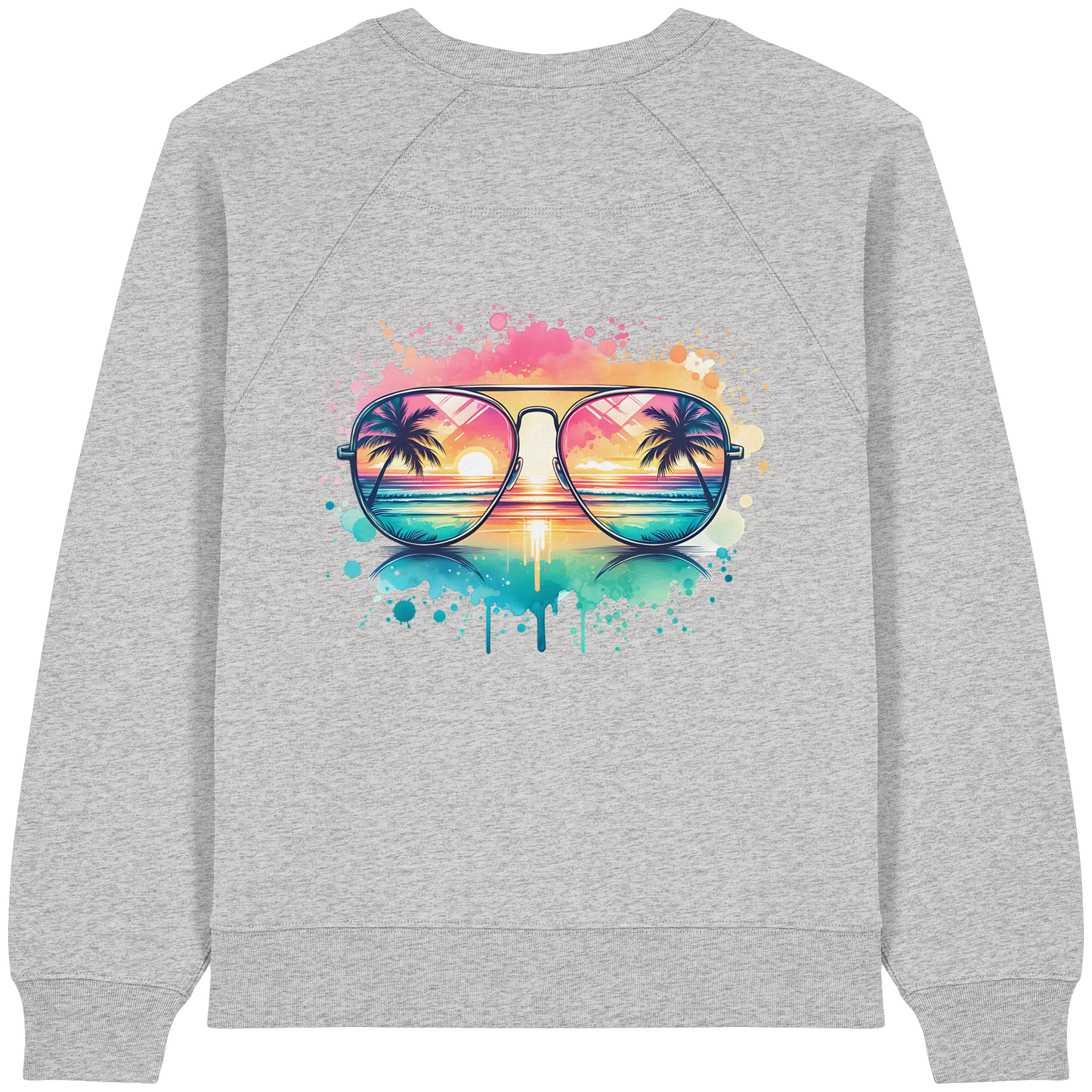 Tropical Sunset Glasses - Womens Organic Sweatshirt
