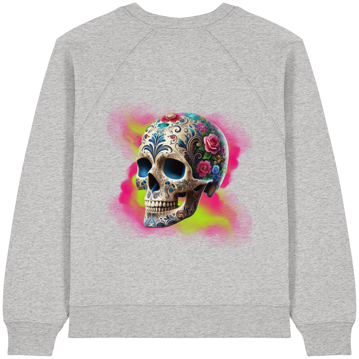 Floral Skull - Womens Organic Sweatshirt