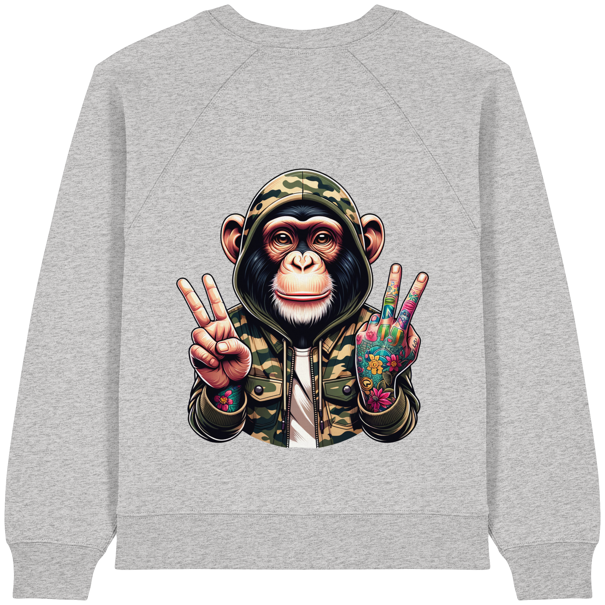 Jungle Ink Monkey - Womens Organic Sweatshirt