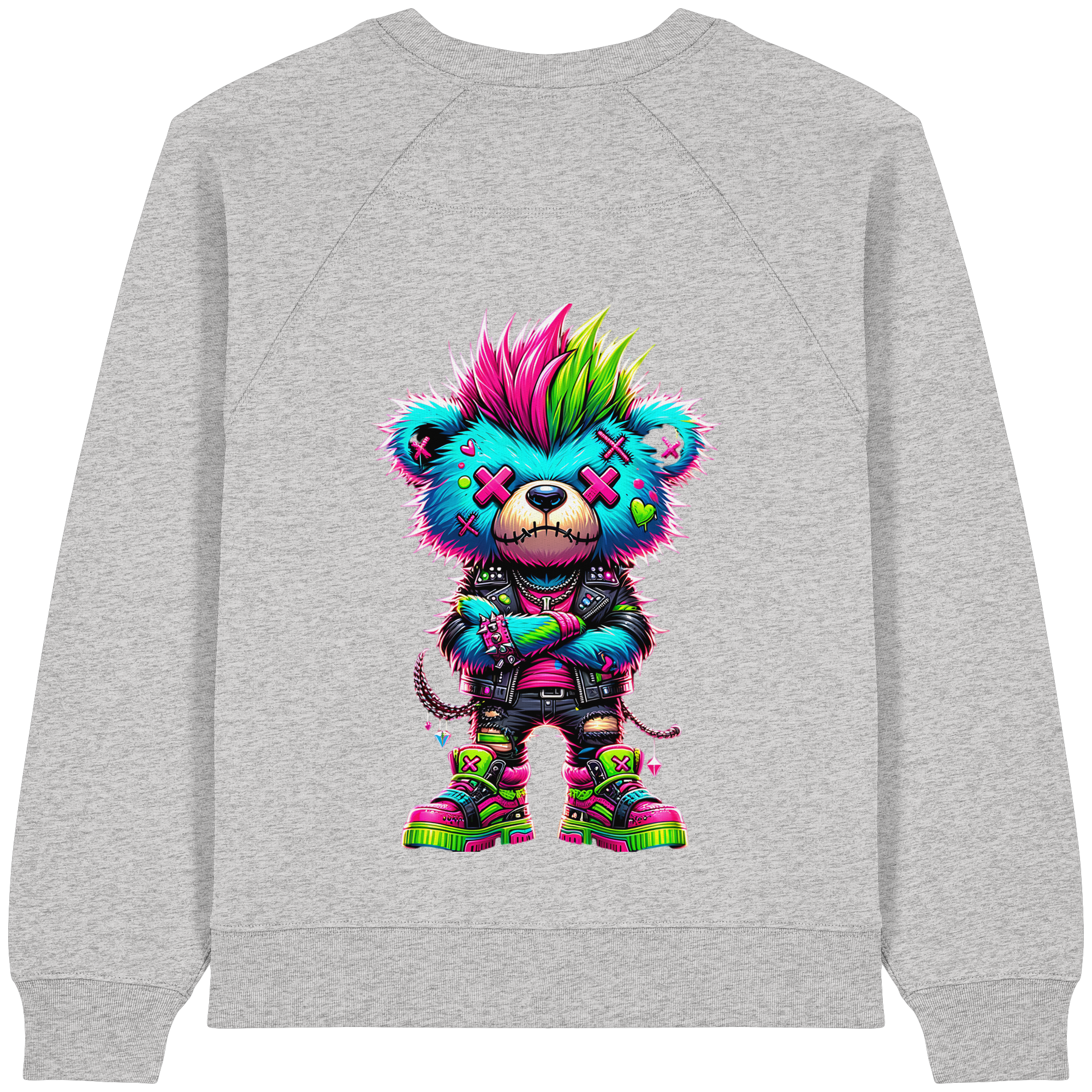 Punk Neon Teddy - Womens Organic Sweatshirt