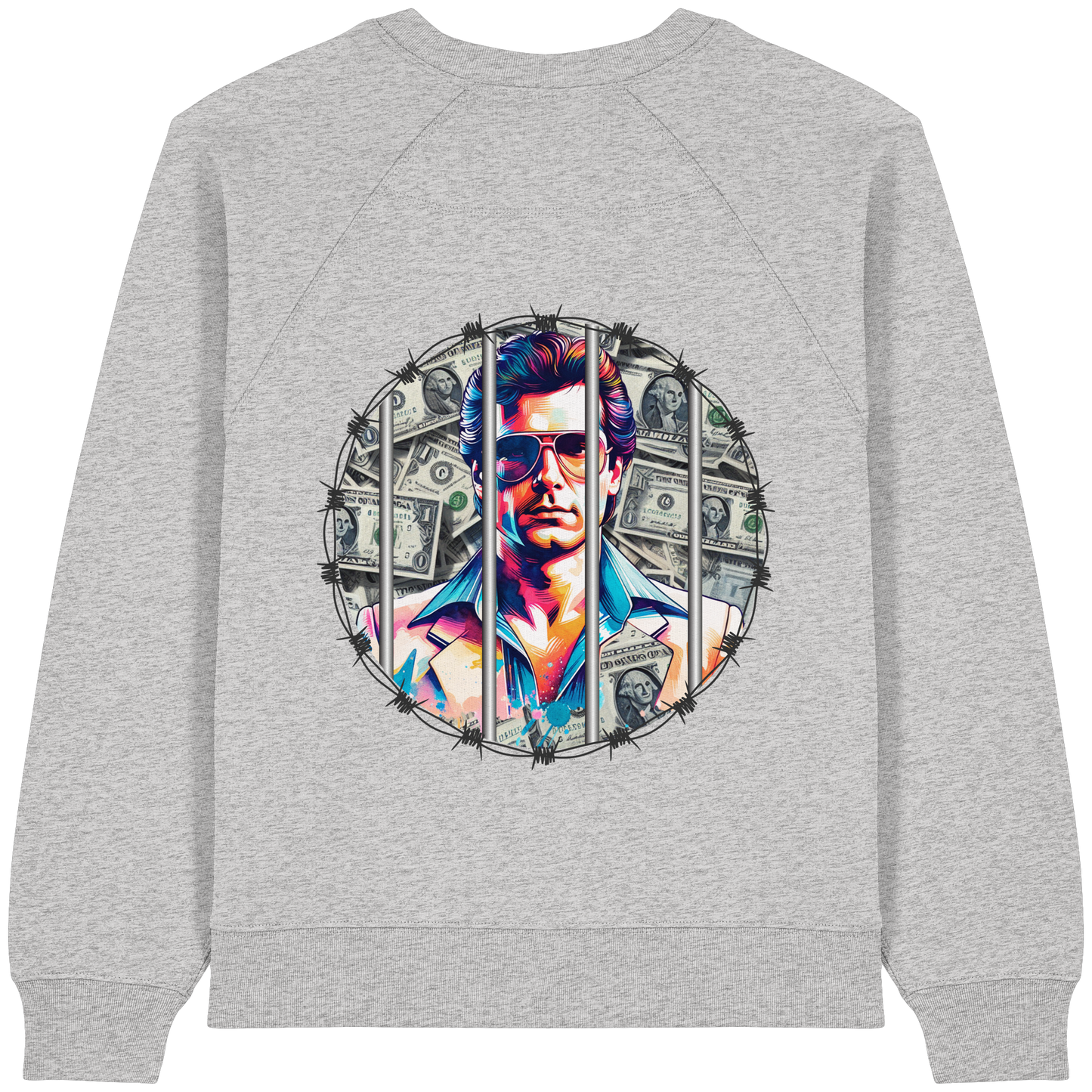 Money Maker - Womens Organic Raglan Sweatshirt