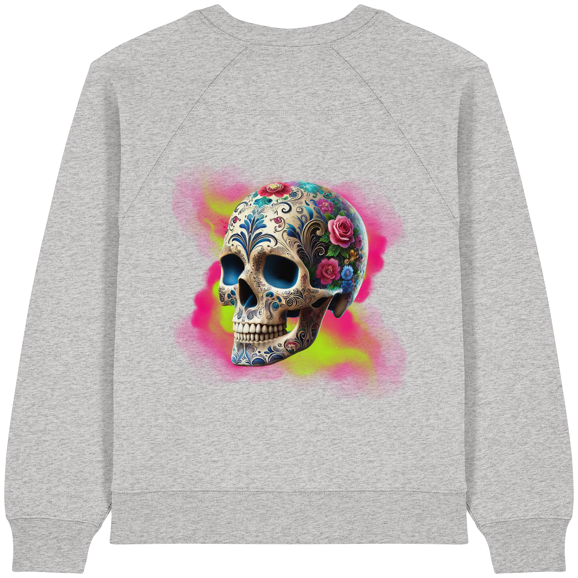 Sweat-shirt bio pour femme Motif tête de mort florale