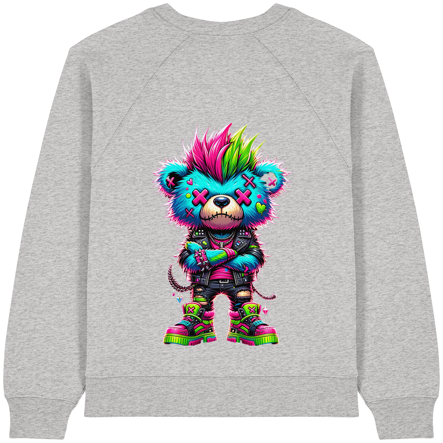 Punk Neon Teddy - Womens Organic Sweatshirt