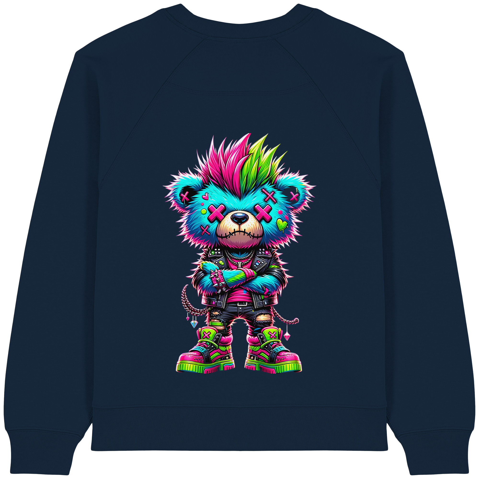 Punk Neon Teddy - Womens Organic Sweatshirt