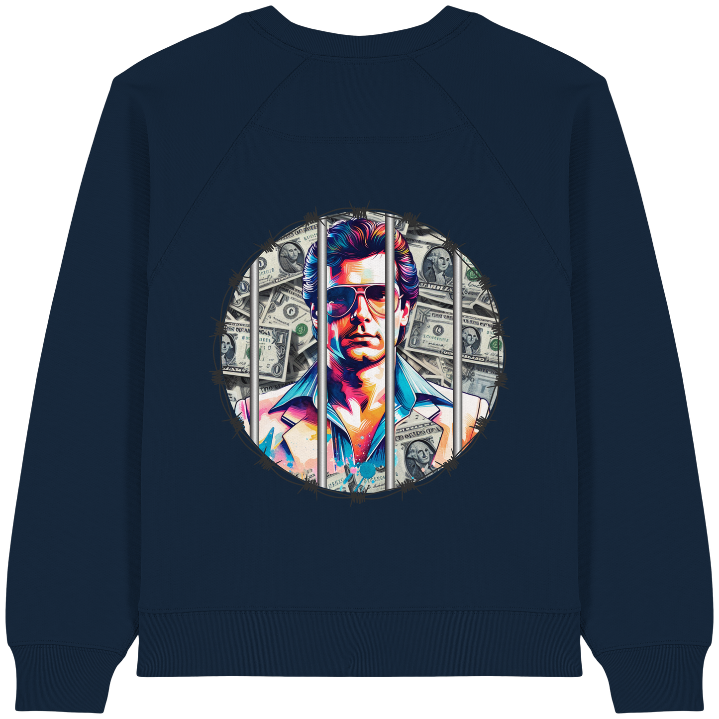 Money Maker - Womens Organic Raglan Sweatshirt