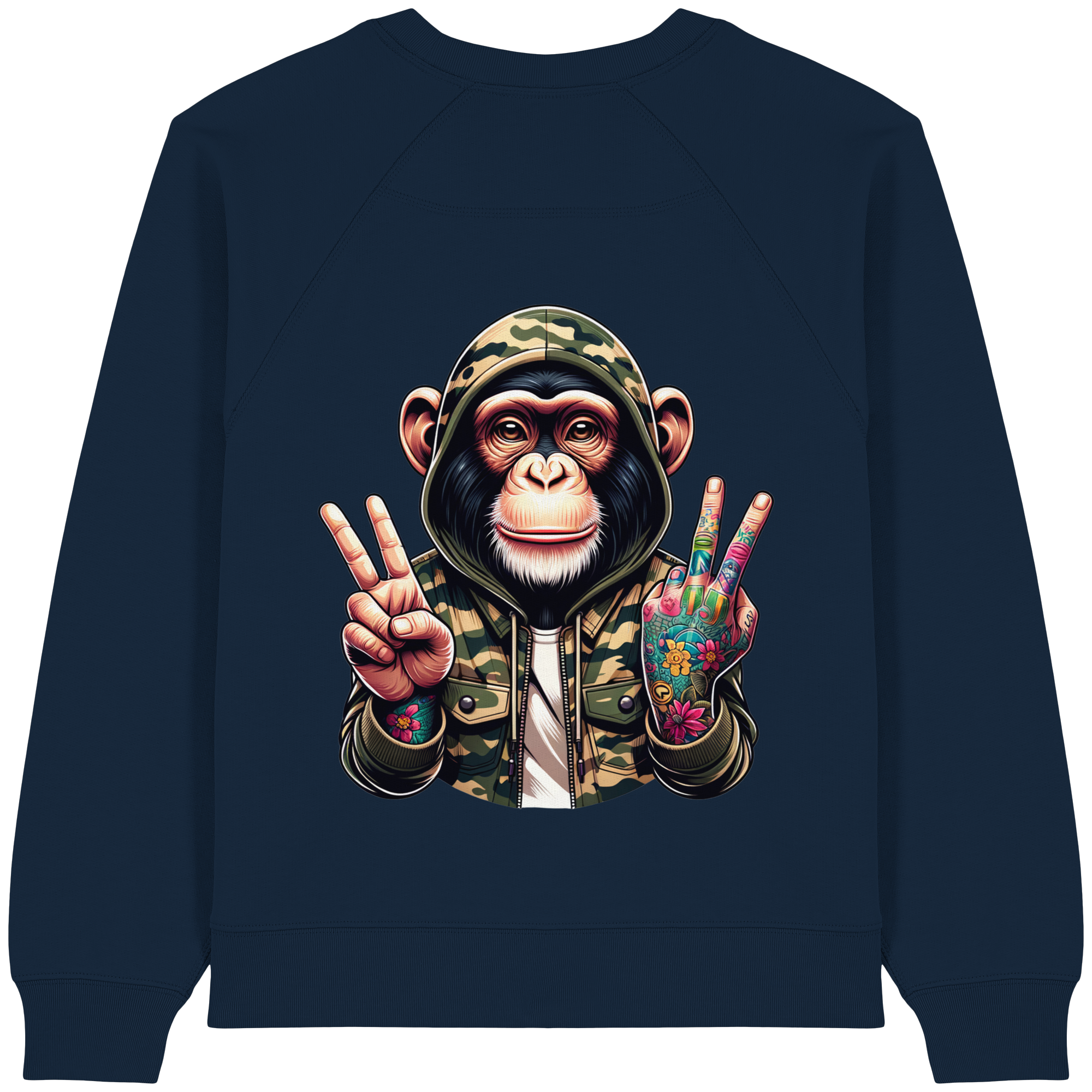 Jungle Ink Monkey - Womens Organic Sweatshirt