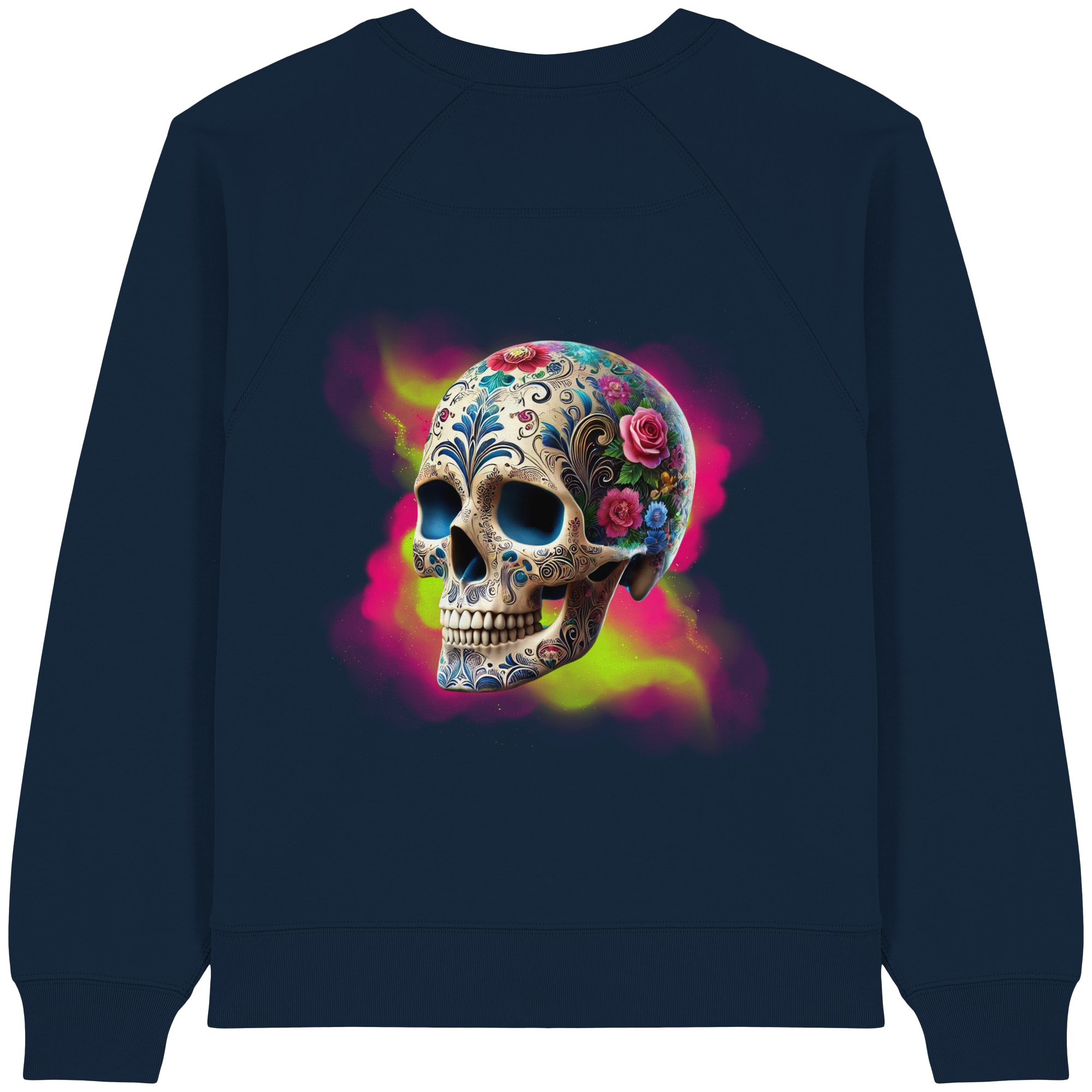 Sweat-shirt bio pour femme Motif tête de mort florale