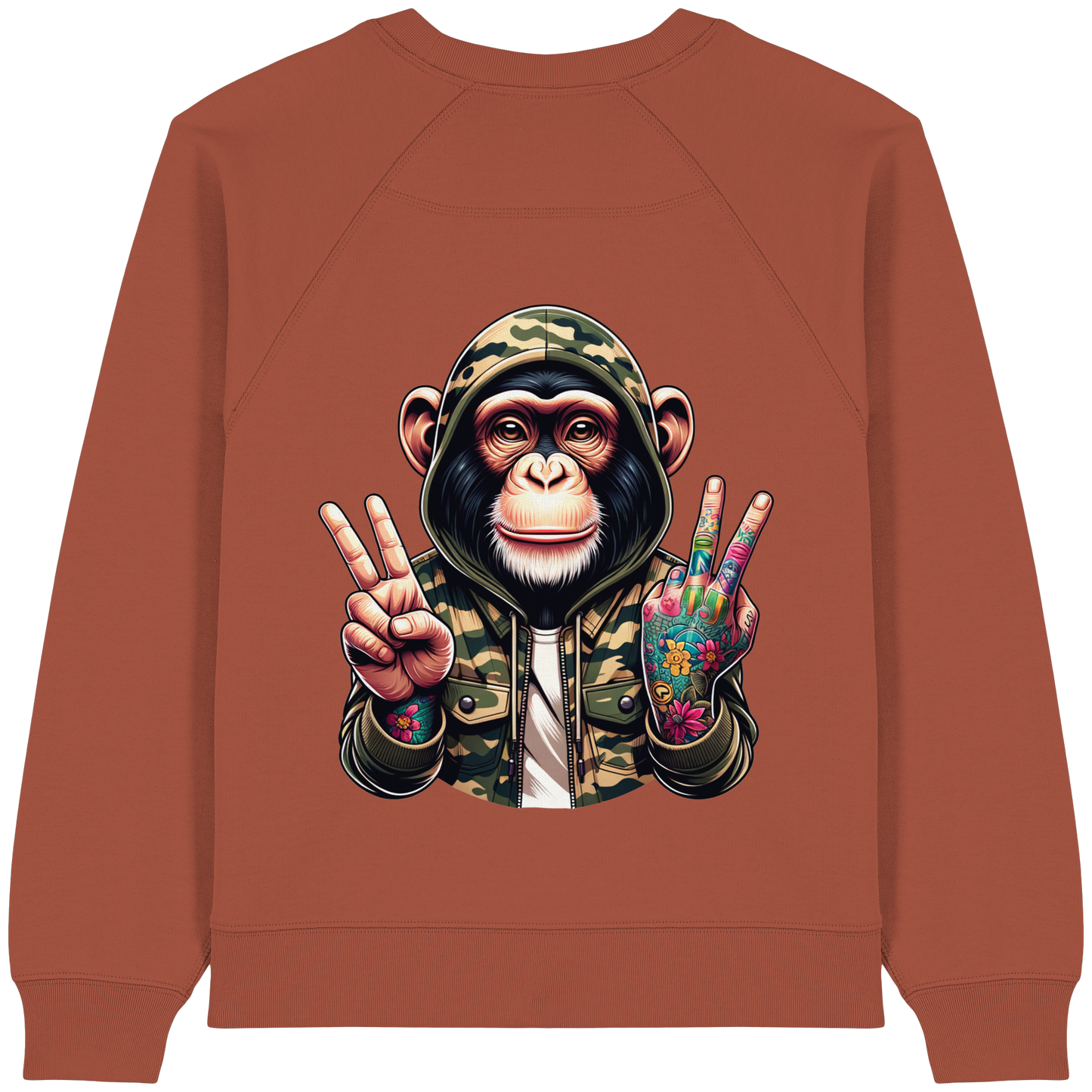 Jungle Ink Monkey - Womens Organic Sweatshirt