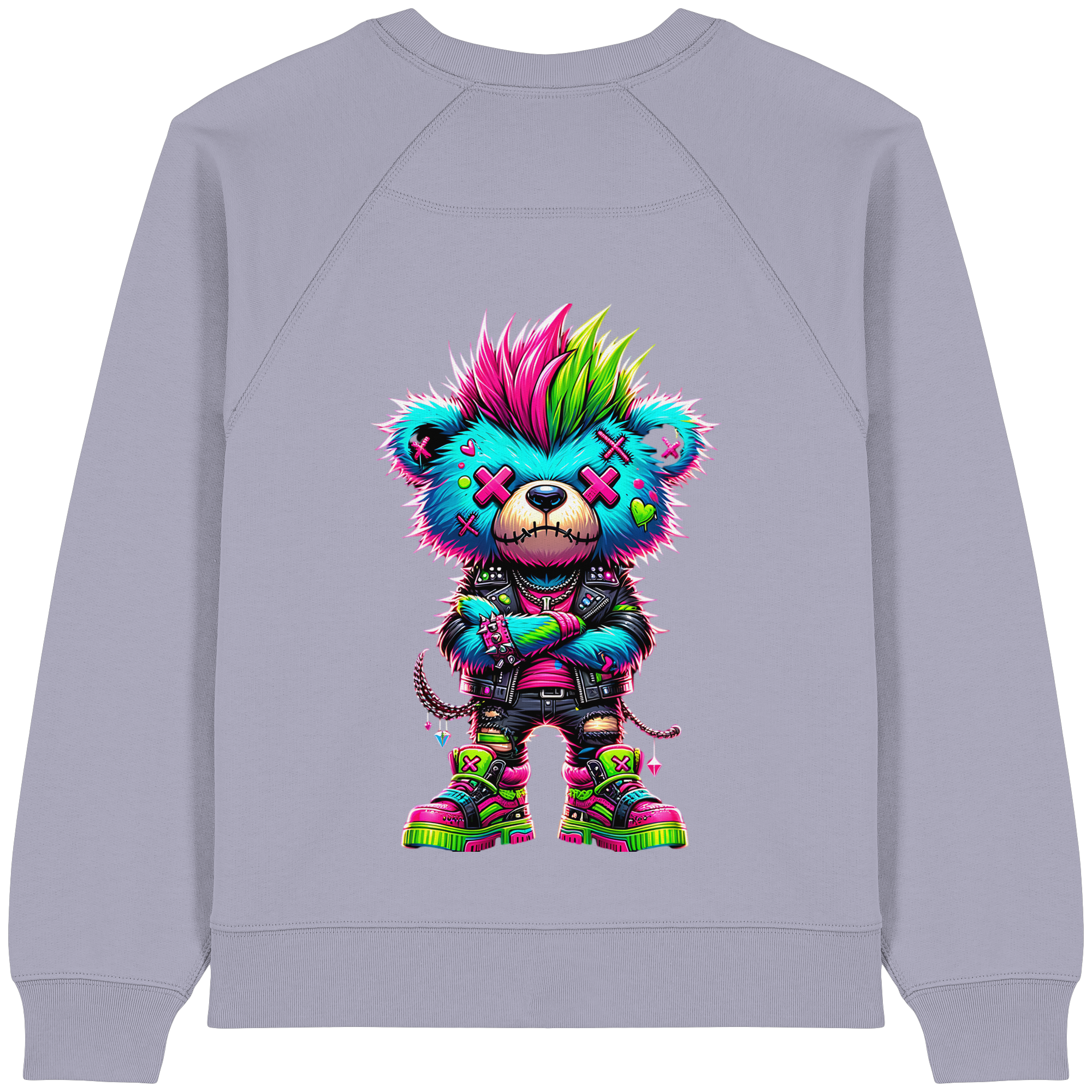 Punk Neon Teddy - Womens Organic Sweatshirt