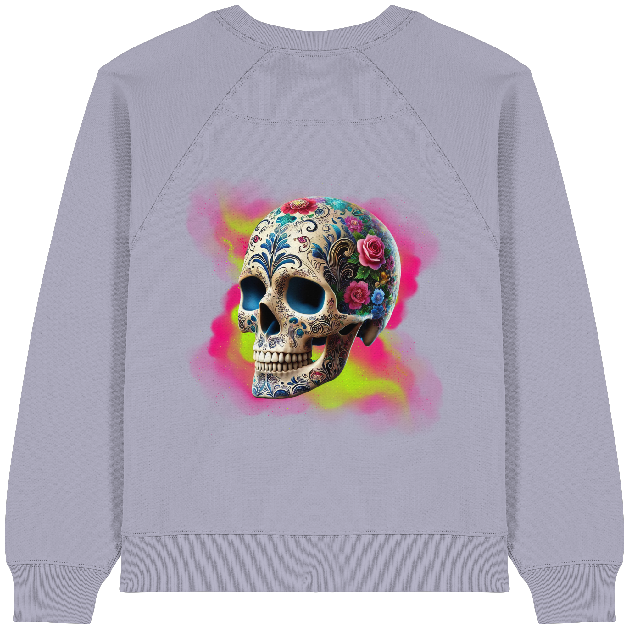 Sweat-shirt bio pour femme Motif tête de mort florale