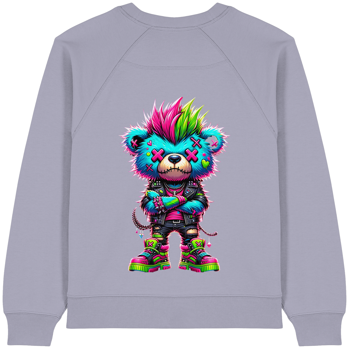 Punk Neon Teddy - Womens Organic Sweatshirt