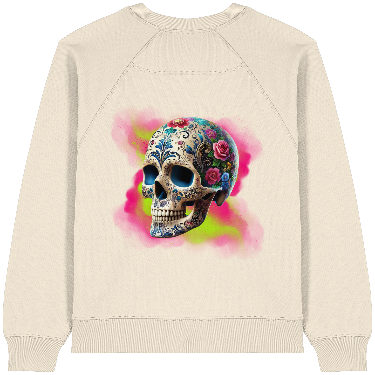 Floral Skull - Womens Organic Sweatshirt